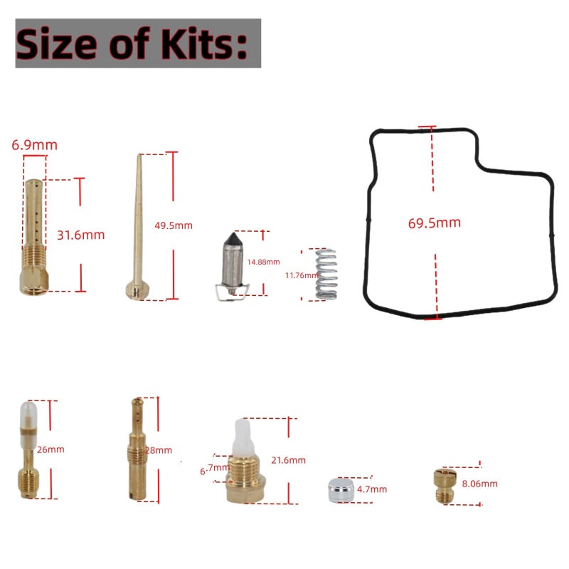 JIK 4 X Carburetor Repair Rebuild Kit for GL1200 Goldwing 1200 Carb 1984-1987 Aspencade Interstate - Image 3